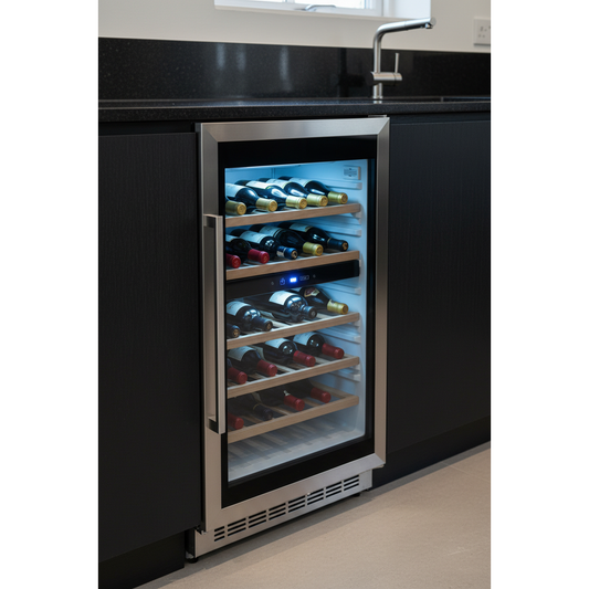 Tefcold TFW160S 45 Bottle Built-In Single Zone Wine Fridge - 3/4 Angle View