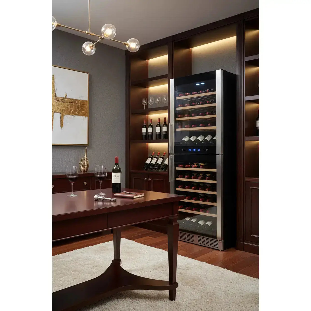Haier WS100GDA — 100 Bottle Tall Dual Zone Wine Cabinet
