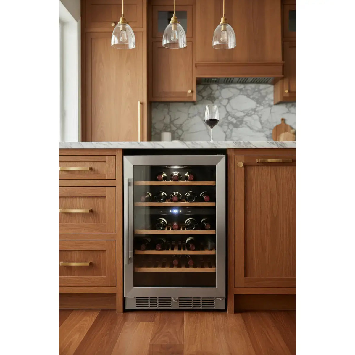 Haier WS75GDA — 75 Bottle Freestanding Dual Zone Wine Fridge