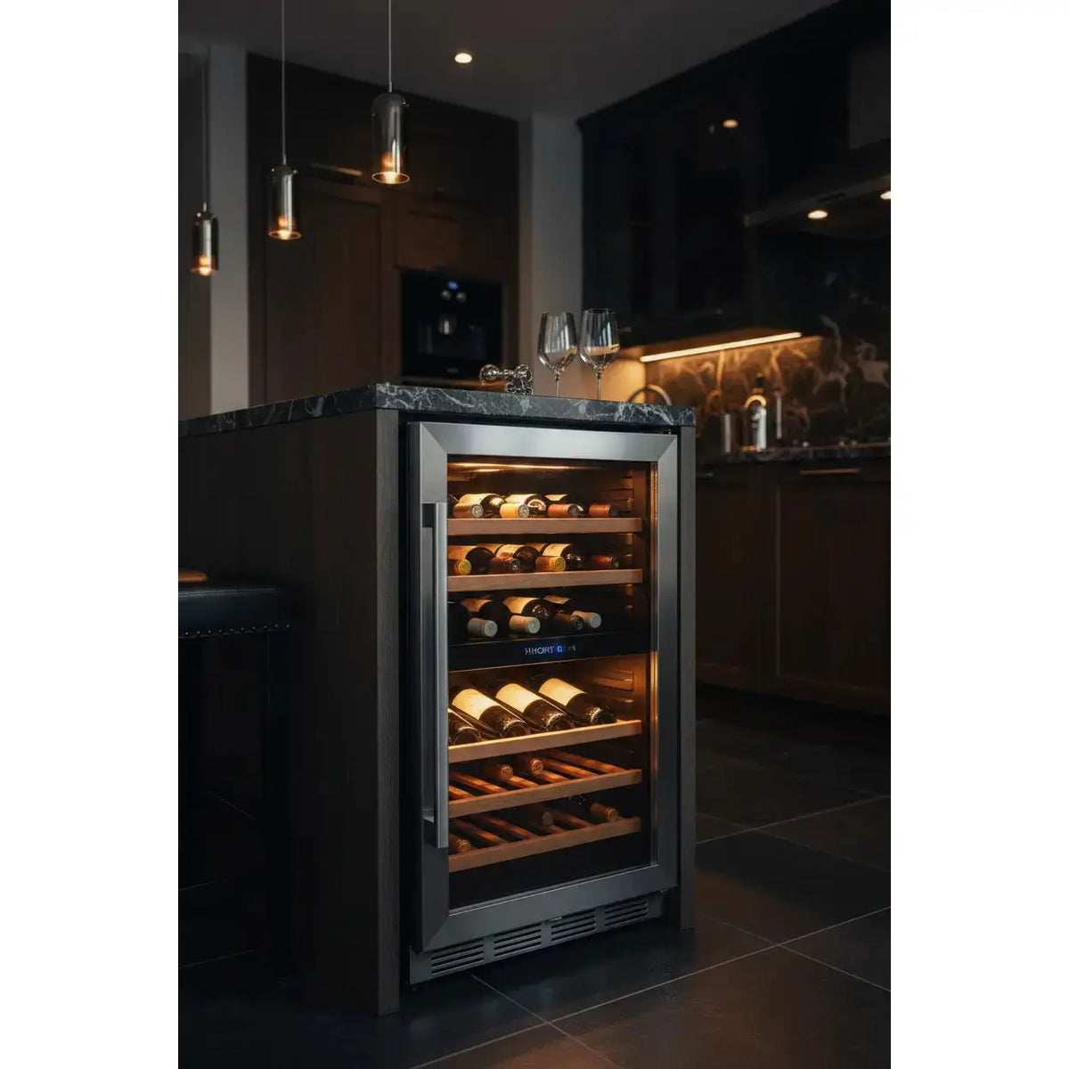 Hoover HWCB 80UK — 80 Bottle Freestanding Dual Zone Wine Fridge