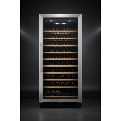 Swisscave WL200DF 200 Bottle Tall Dual Zone Wine Cabinet - Front View