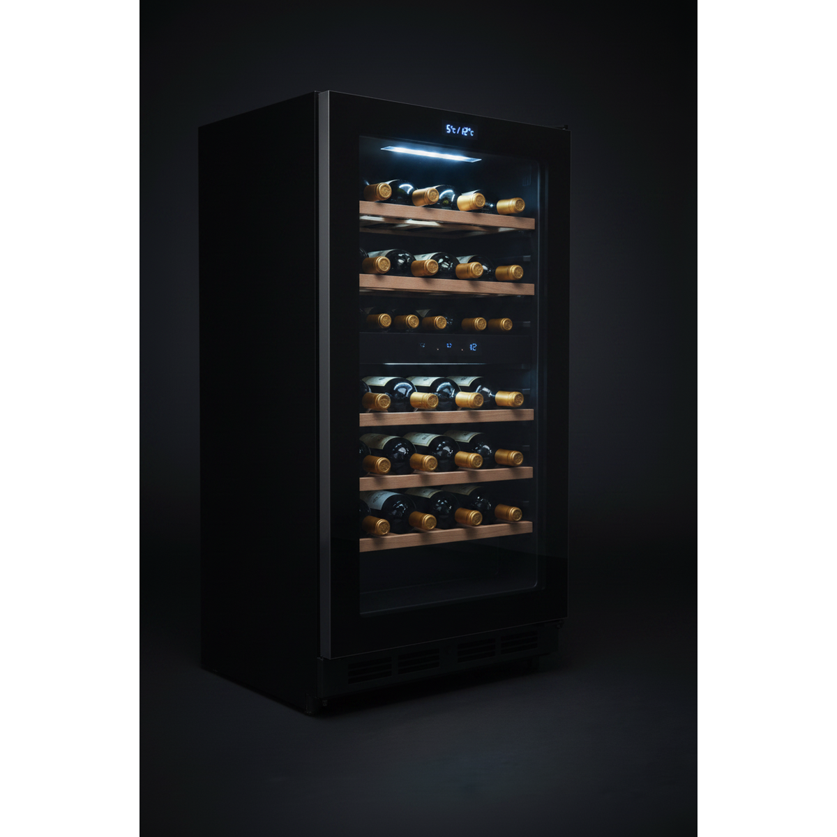 Vintec V150SG2 150 Bottle Tall Dual Zone Wine Cabinet - 3/4 Angle View