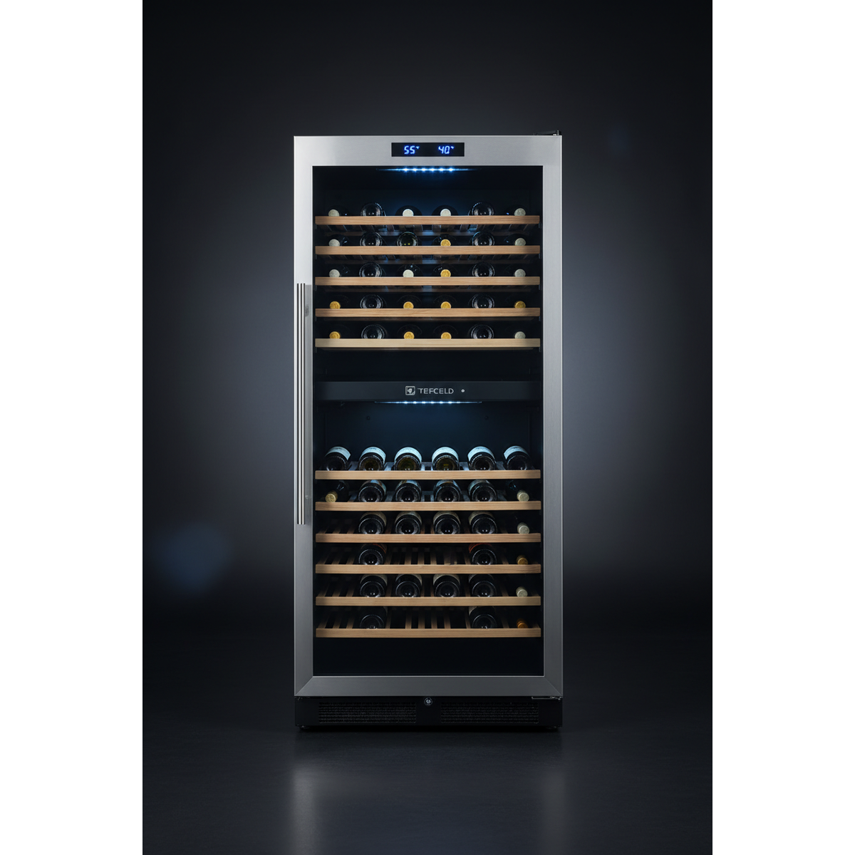 Tefcold TFW700S 180 Bottle Tall Dual Zone Wine Cabinet - Front View