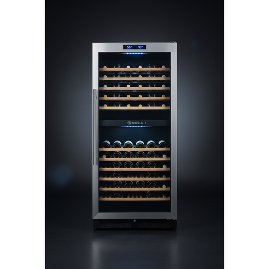 Tefcold TFW700S 180 Bottle Tall Dual Zone Wine Cabinet - Front View