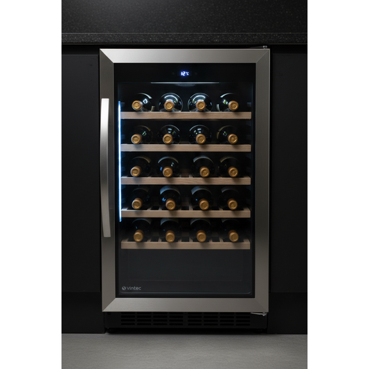 Vintec V20SG 20 Bottle Under-Counter Single Zone Wine Fridge - Front View