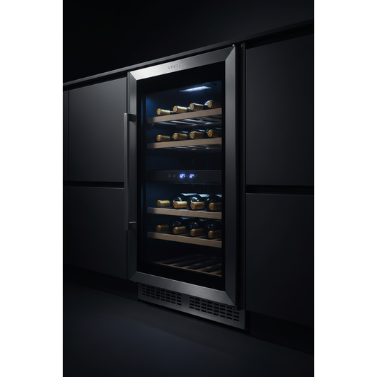 Vintec V40SG2 40 Bottle Built-In Dual Zone Wine Fridge - 3/4 Angle View