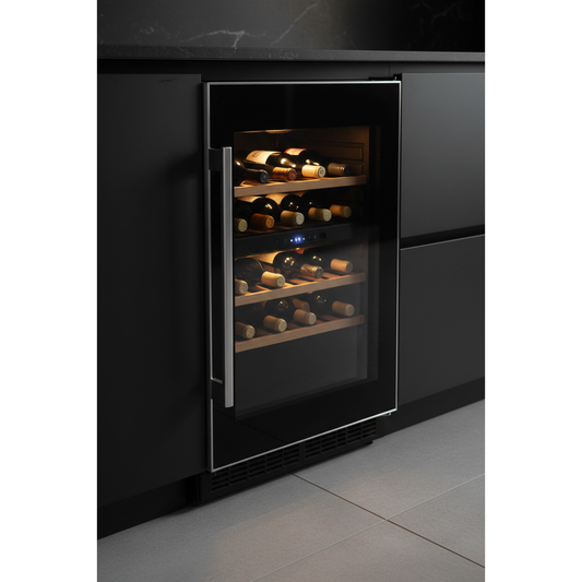 Vintec V30SG 30 Bottle Built-In Single Zone Wine Fridge - 3/4 Angle View