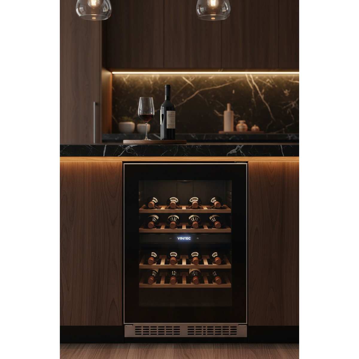Vintec V30SG 30 Bottle Built-In Single Zone Wine Fridge - Lifestyle Shot