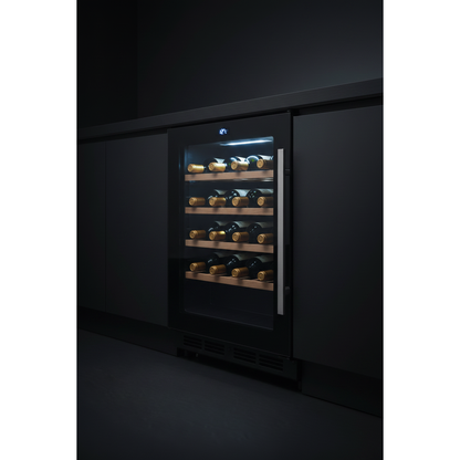 Swisscave WL46DF Premium 46 Bottle Built-In Dual Zone Wine Fridge - 3/4 Angle View