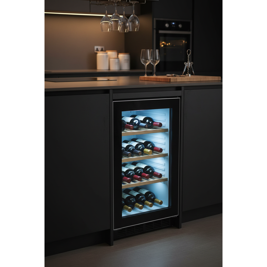 Candy CCVB 15UK 16 Bottle Under-Counter Wine Fridge - 3/4 Angle View