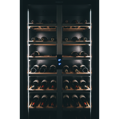 Swisscave WL200DF Wine Cabinet Interior - Dual Zone LED Shelving