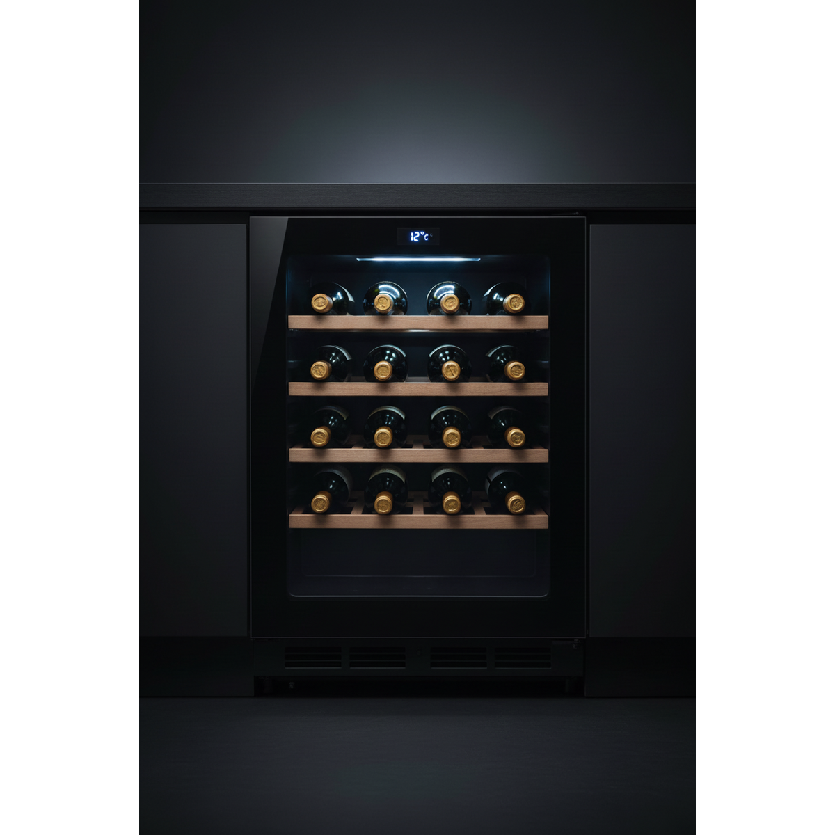Swisscave WL46DF 46 Bottle Built-In Dual Zone Wine Fridge - Front View