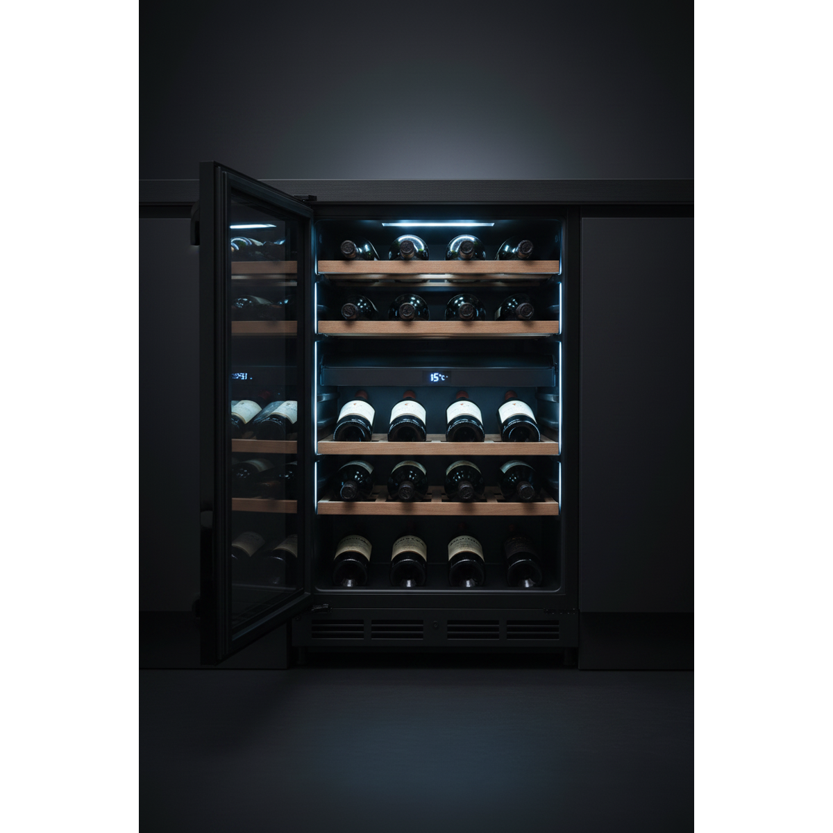Vintec V150SG2 Wine Cabinet Interior - Dual Zone LED Shelving