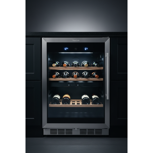 EuroCave Comfort 40 40 Bottle Built-In Dual Zone Wine Fridge - Front View