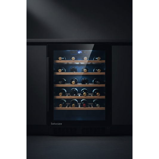 Swisscave WL18B 18 Bottle Under-Counter Single Zone Wine Fridge - Front View