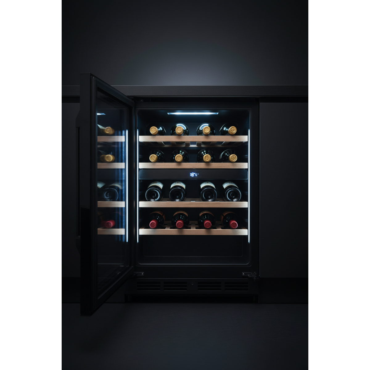 Vintec V40SG2 Wine Fridge Interior - Dual Zone LED Shelving
