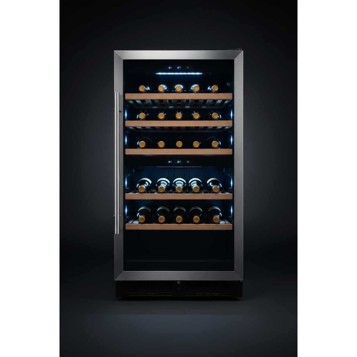 Tefcold TFW250S 65 Bottle Freestanding Dual Zone Wine Fridge - Front View