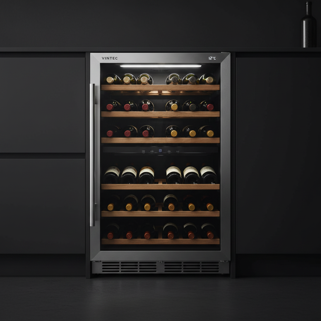 Vintec V120SG2 120 Bottle Freestanding Single Zone Wine Fridge - Front View