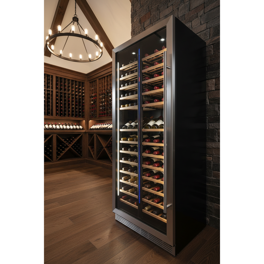 Tefcold TFW700S 180 Bottle Tall Dual Zone Wine Cabinet - 3/4 Angle View