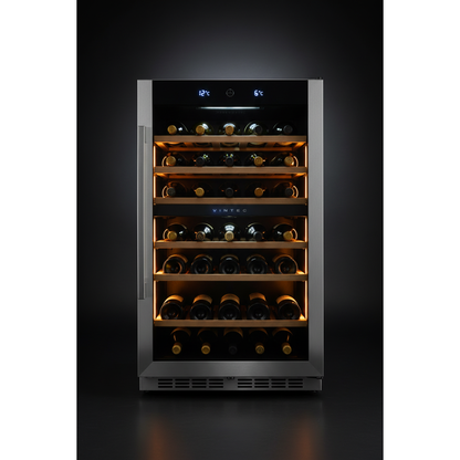 Vintec V120SG2 120 Bottle Freestanding Dual Zone Wine Fridge - Front View