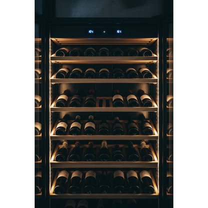 Swisscave WL280DF Wine Cabinet Interior - Dual Zone LED Shelving