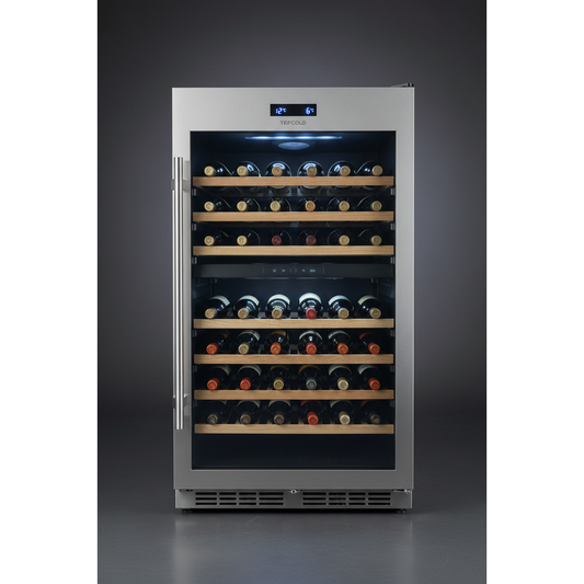 Tefcold TFW375S 100 Bottle Freestanding Dual Zone Wine Fridge - Front View