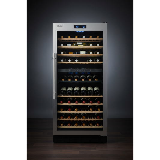 Haier WS100GDA 100 Bottle Tall Dual Zone Wine Cabinet - Front View
