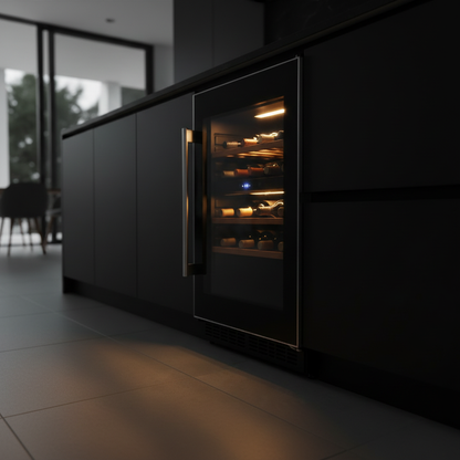 Vintec V50SG 50 Bottle Built-In Single Zone Wine Fridge - 3/4 Angle View
