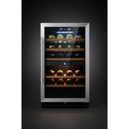 Swisscave WL80DF 80 Bottle Freestanding Dual Zone Wine Fridge - Front View