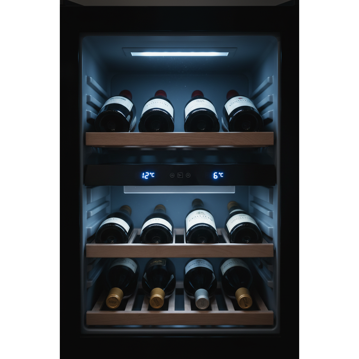 Vintec V80SG2 Wine Fridge Interior - Dual Zone LED Shelving