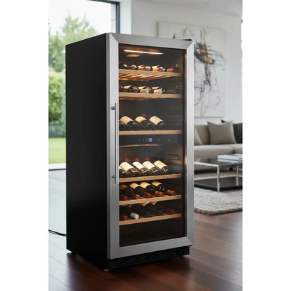 Swisscave WL120DF — 120 Bottle Freestanding Dual Zone Wine Fridge