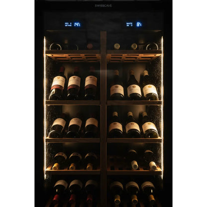 Swisscave WL120DF — 120 Bottle Freestanding Dual Zone Wine Fridge