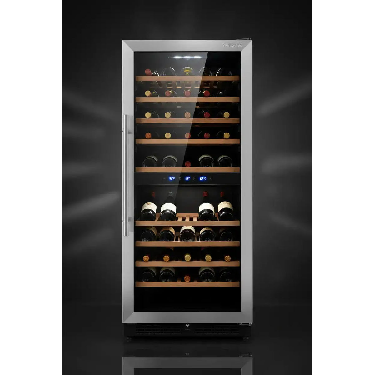 Swisscave WL160DF — 160 Bottle Freestanding Dual Zone Wine Fridge