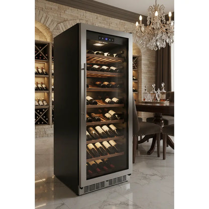 Swisscave WL160DF — 160 Bottle Freestanding Dual Zone Wine Fridge