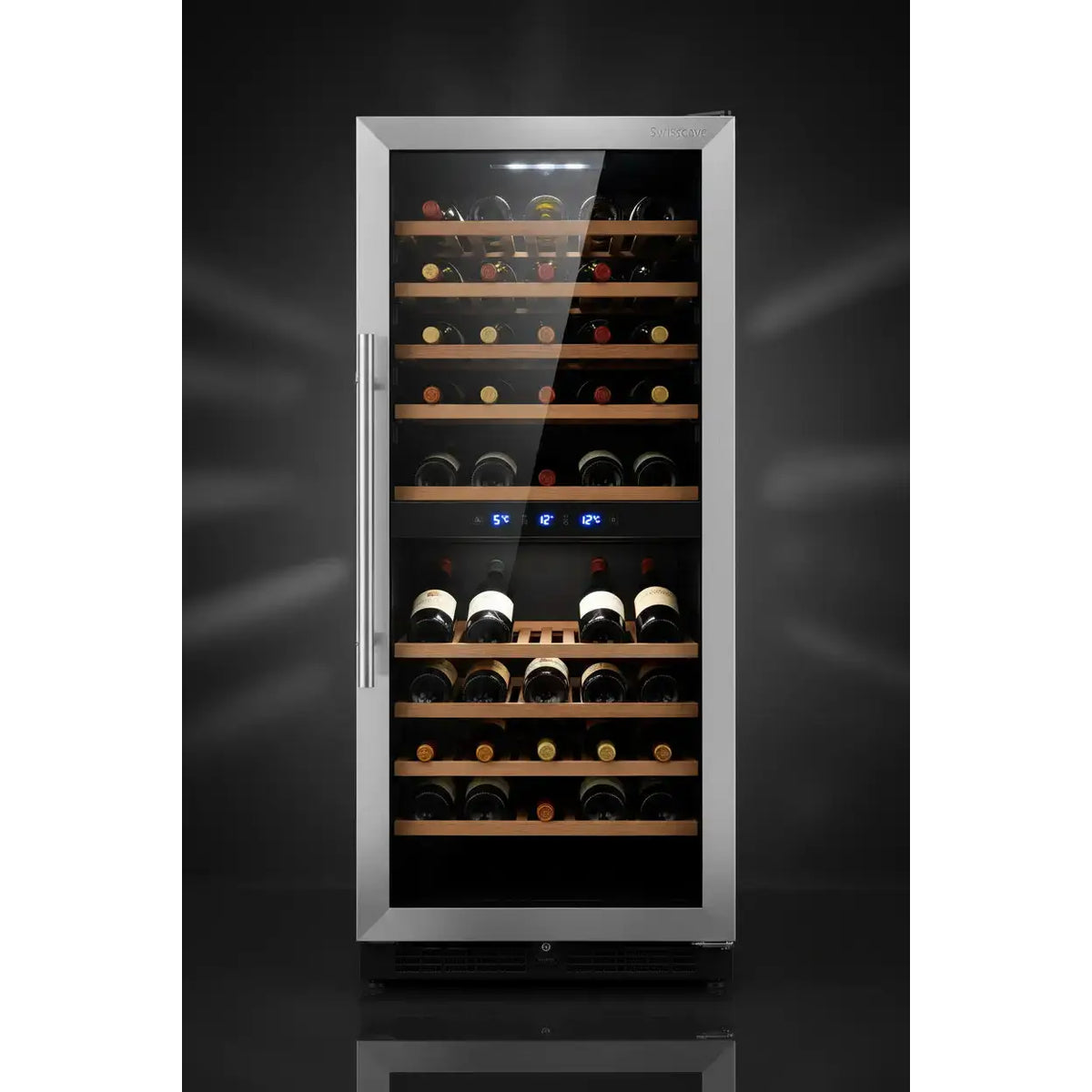 Swisscave WL160DF — 160 Bottle Freestanding Dual Zone Wine Fridge
