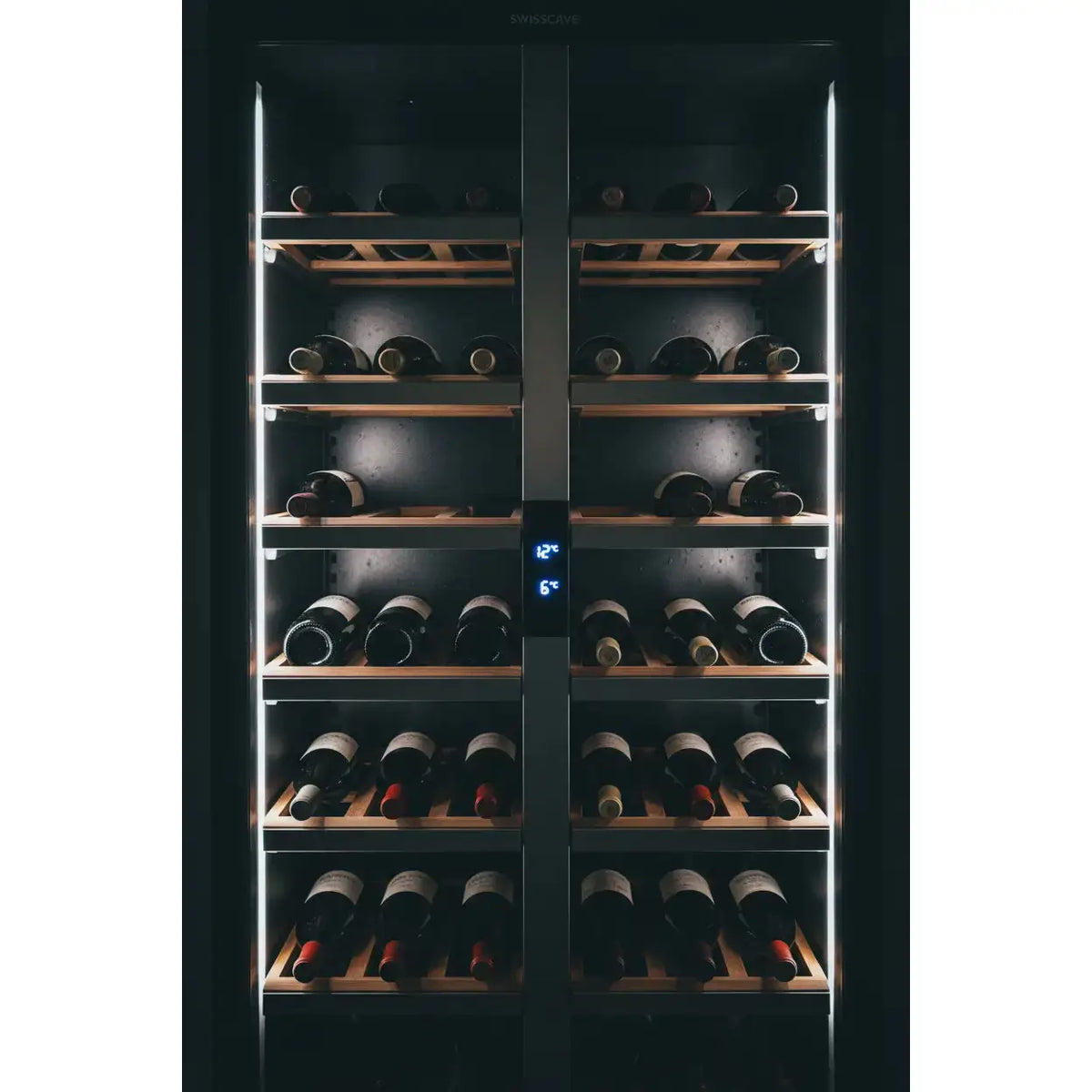 Swisscave WL200DF — 200 Bottle Tall Dual Zone Wine Cabinet