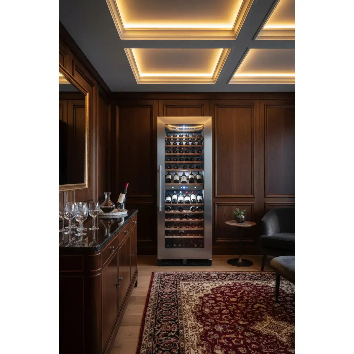 Swisscave WL200DF — 200 Bottle Tall Dual Zone Wine Cabinet