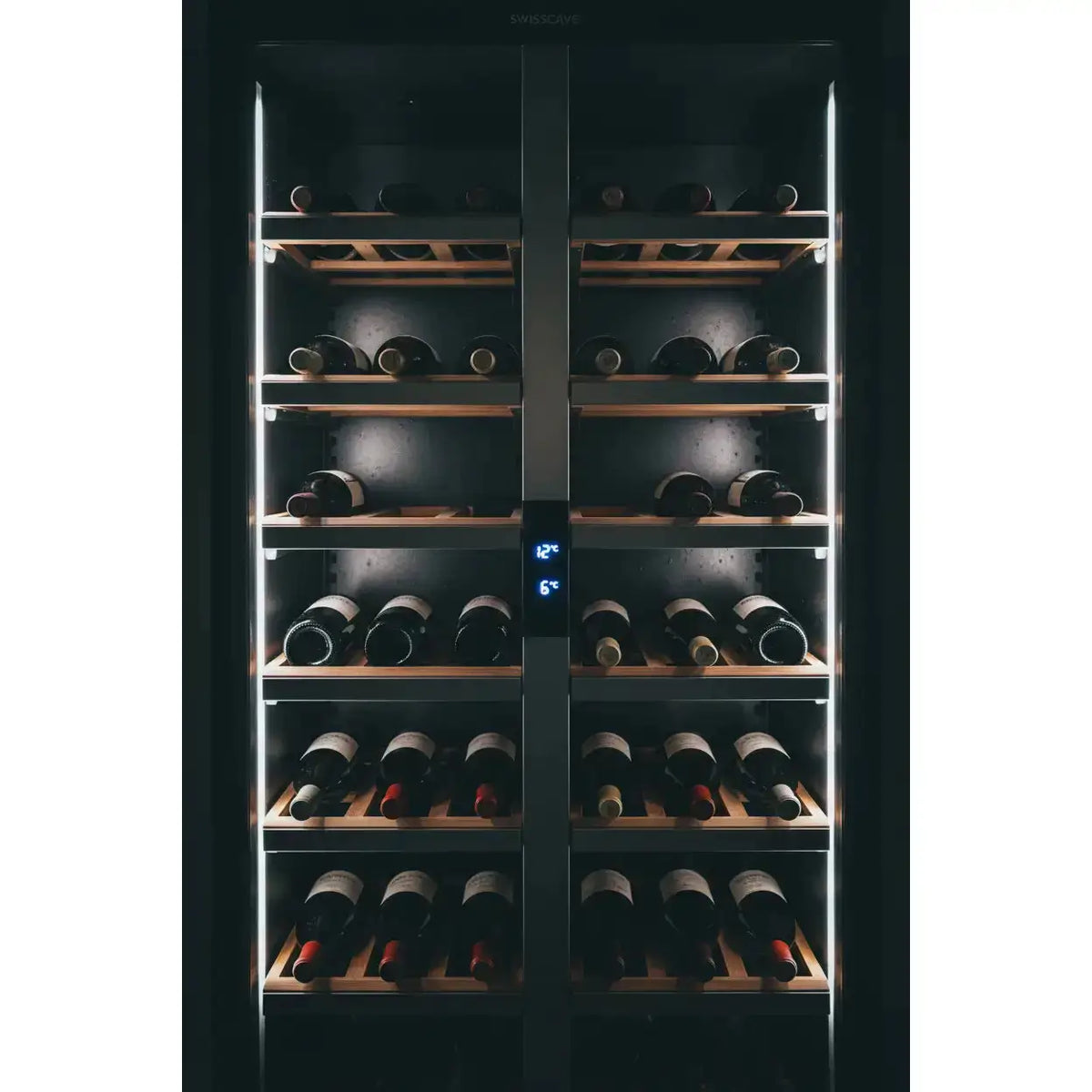 Swisscave WL200DF — 200 Bottle Tall Dual Zone Wine Cabinet