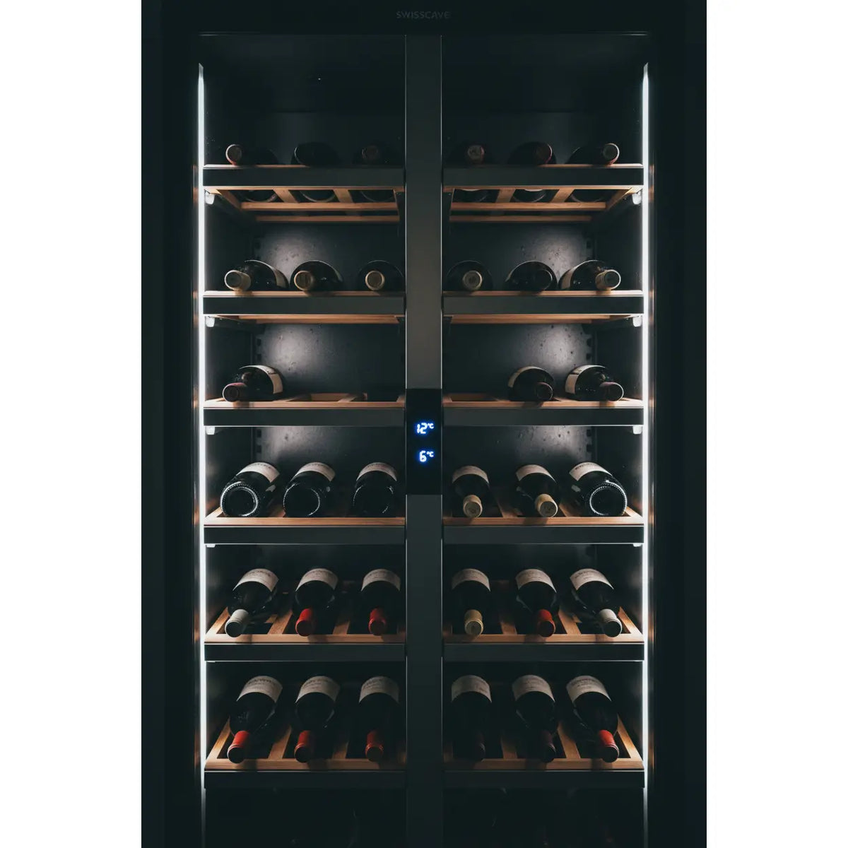 Swisscave WL200DF — 200 Bottle Tall Dual Zone Wine Cabinet