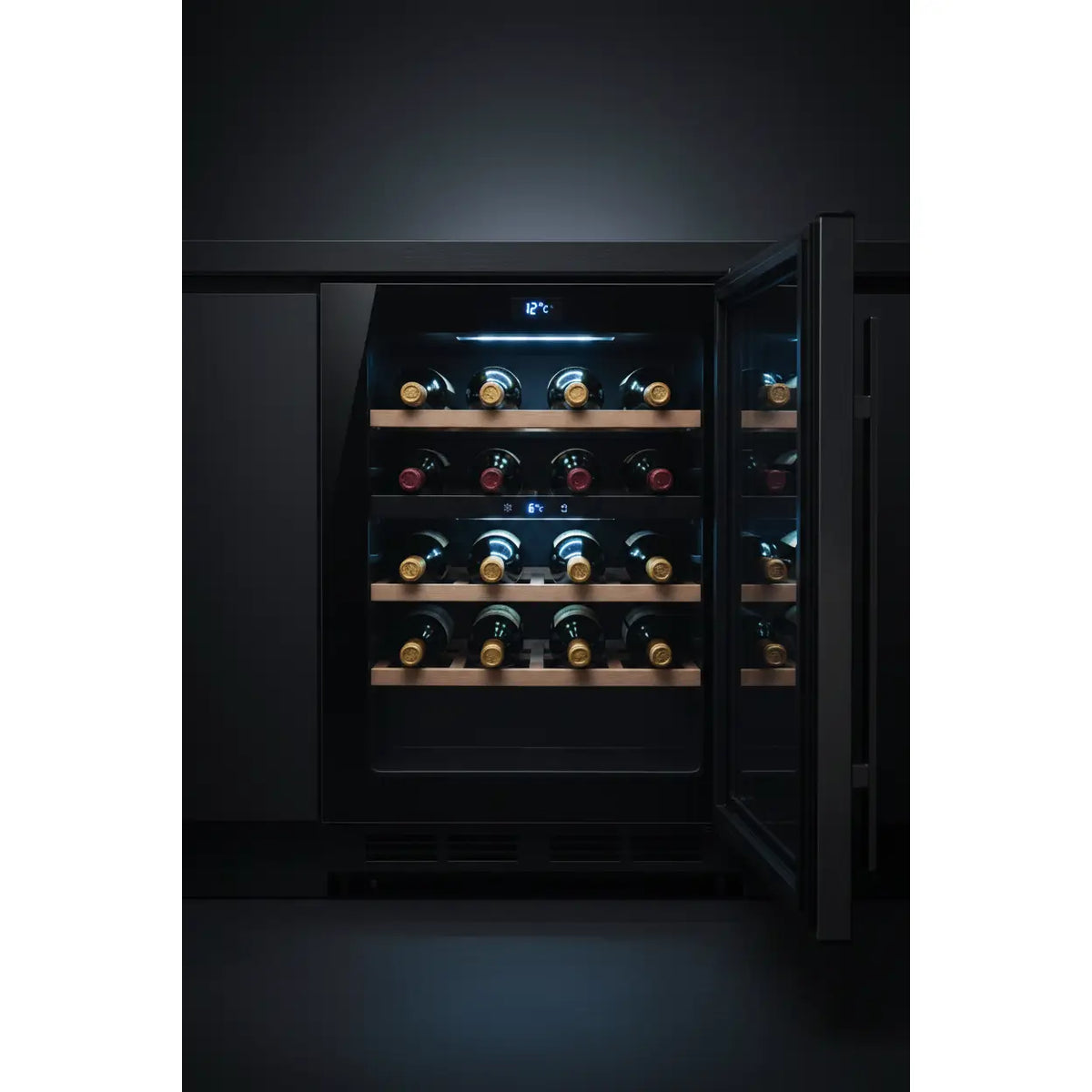 Swisscave WL46DF Premium — 46 Bottle Built-In Dual Zone Wine Fridge