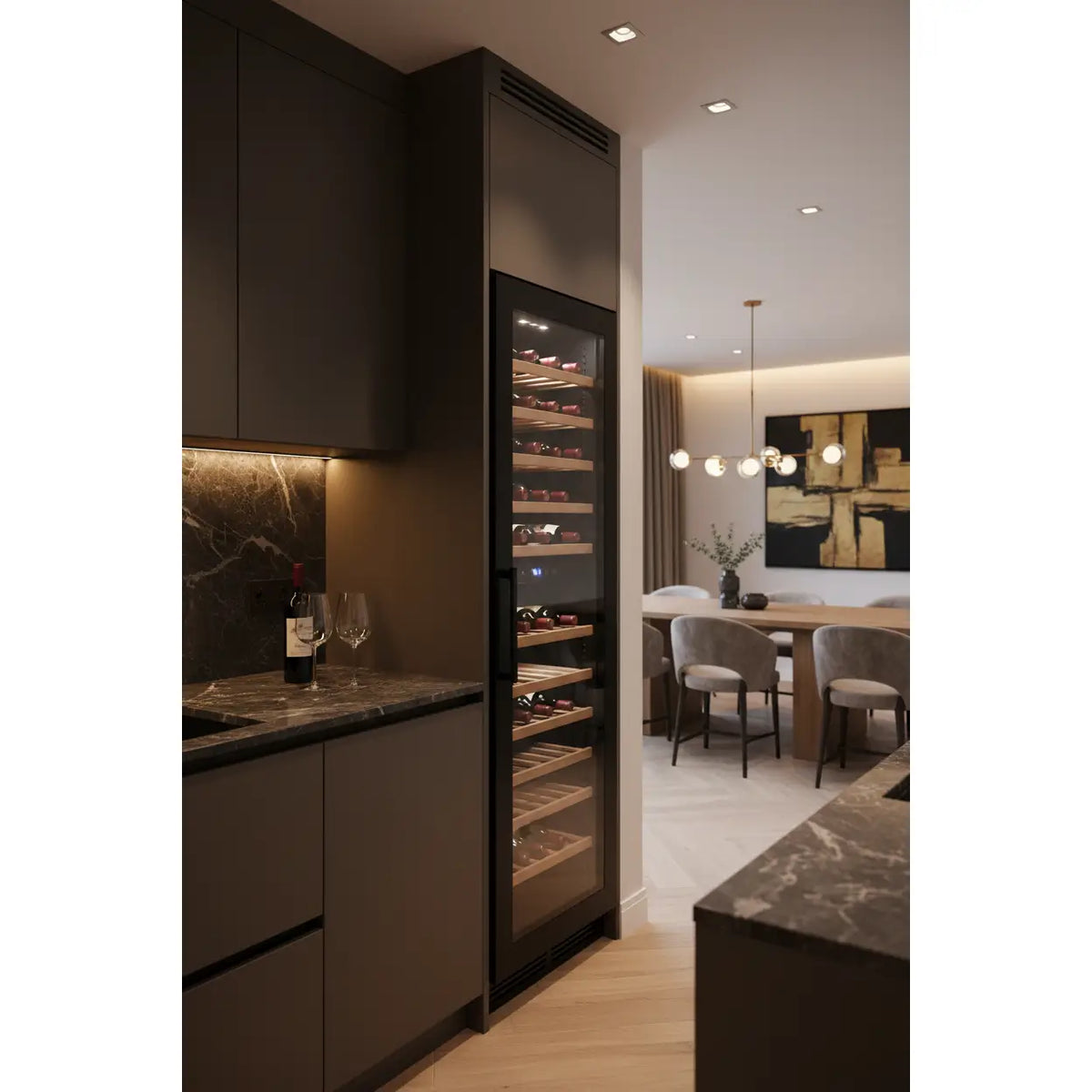 Swisscave WL80DF — 80 Bottle Freestanding Dual Zone Wine Fridge