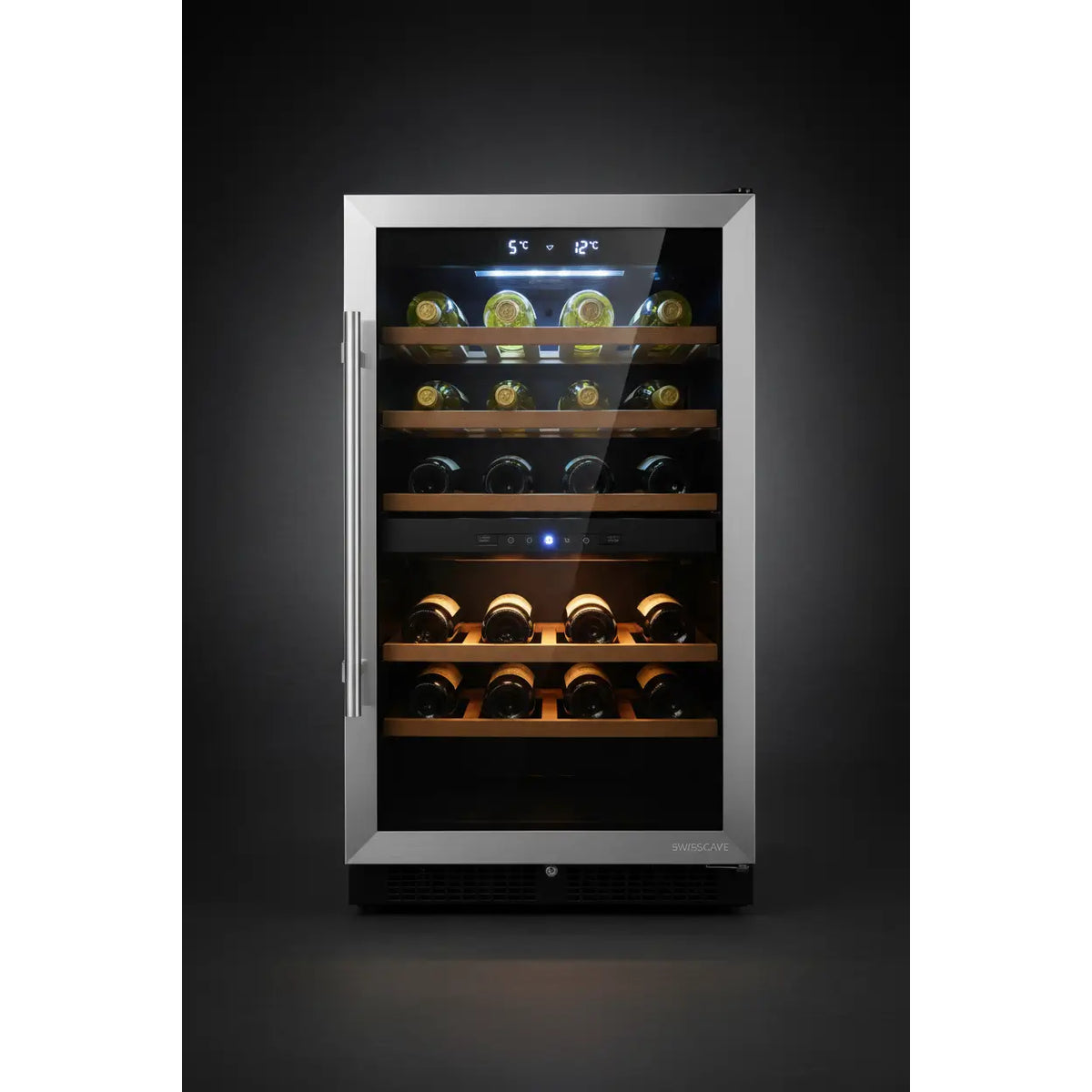 Swisscave WL80DF — 80 Bottle Freestanding Dual Zone Wine Fridge