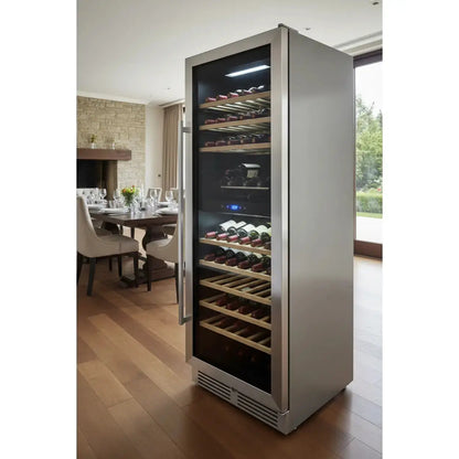 Tefcold TFW375S — 100 Bottle Freestanding Dual Zone Wine Fridge